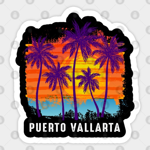 Puerto Vallarta Mexico Tropical Beach Design Sticker by FilsonDesigns